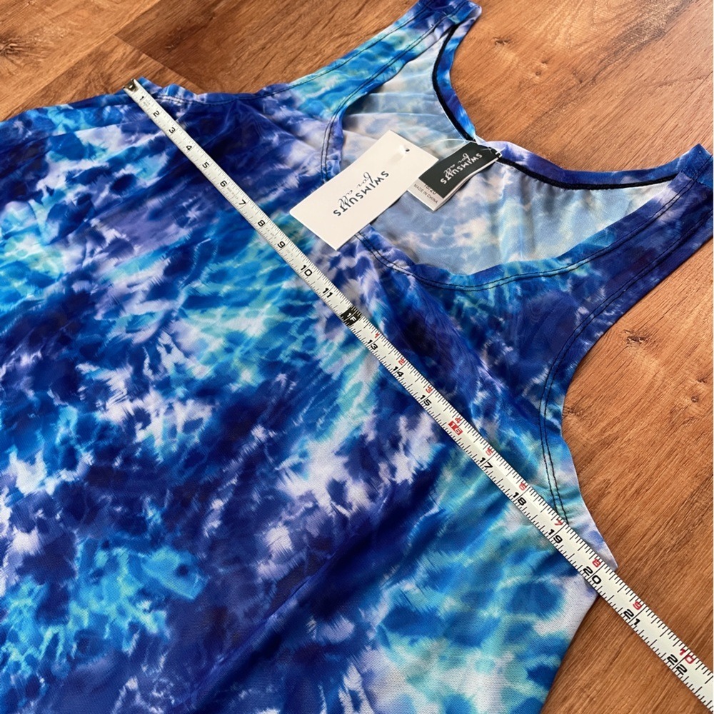 Swimsuits For All Bathing Suit Cover Up Size 18/20 Sheer Blue Plus Size Long - Picture 5 of 9